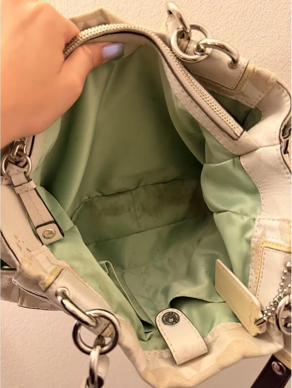 Vintage White Coach Peyton Op Art Carryall Satchel 2009 - Image 5