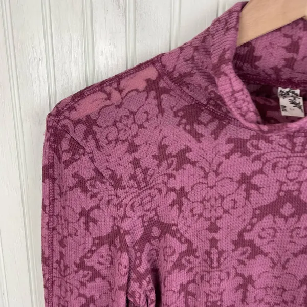 Intimately Free People You And I Long Sleeve Mock Neck Top Size Small Mauve Pink - Image 4