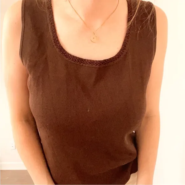 Vintage Brown Sleeveless Top Size M - Image 6