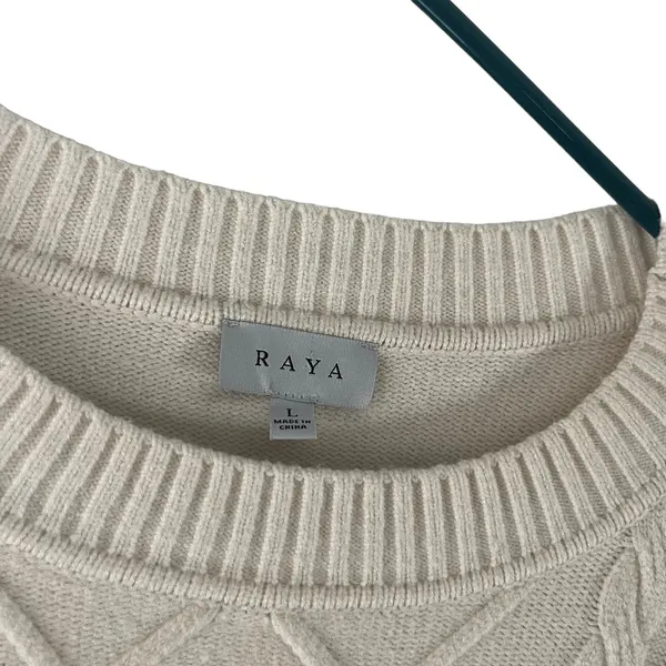 Raya Women's‎ Size Large Cream Chunky Knit Sweater - Image 4