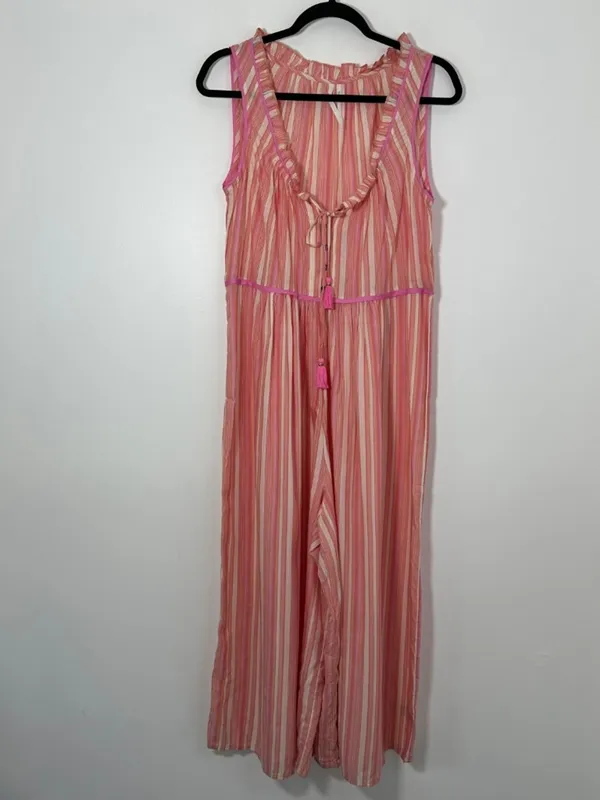 Anthropologie Womens Size Small Visayas Boho Relaxed Striped Wide Leg Jumpsuit - Image 3