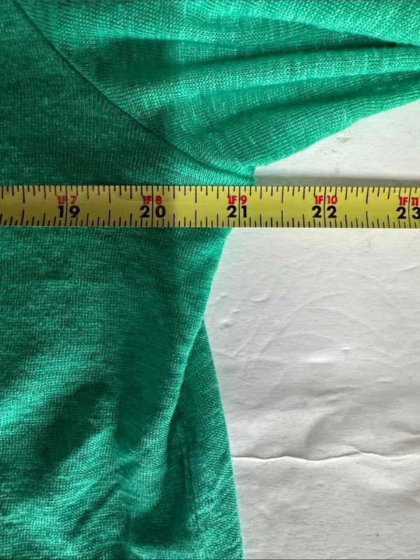 Sigrid Olsen Green Women's Lightweight 100% linen button front top M casual - Image 11