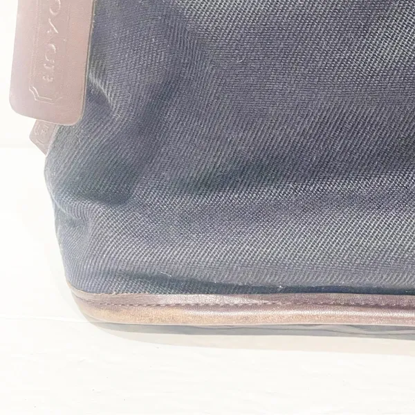 Vintage Coach E9d-6136 Black Canvas / Brown Leather Trim Purse Handbag‎ - Image 2