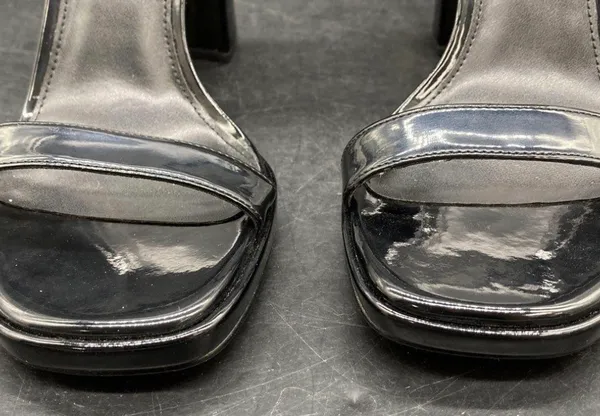 Michael Kors Black Patent Block Heel Sandals - Image 2