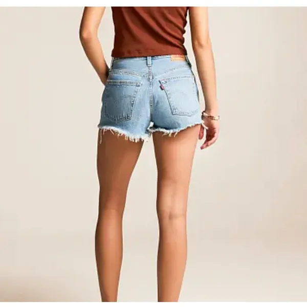 Levi’s 501 High Rise Distressed Denim Cutoff Shorts Raw Hem Size 30 - Image 7