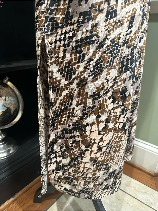 Anthropologie Square‑Neck Snakeskin Print Slip Dress – Spaghetti Straps – XS - Image 5