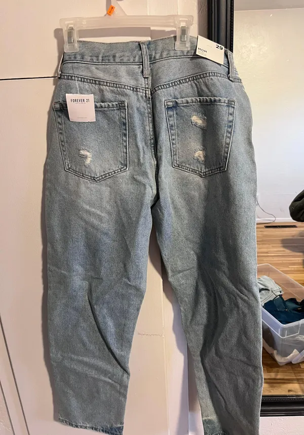 Forever 21 High Rise Distressed Mom Jeans - Image 2