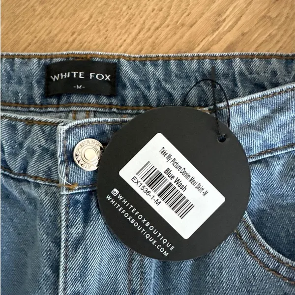 White Fox Boutique - Take My Picture Denim Maxi Skirt in Blue - Image 2