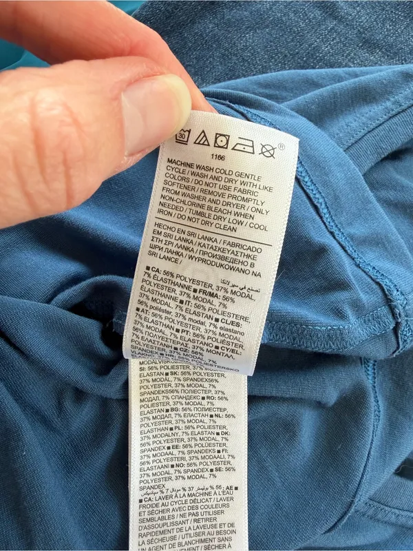 Athleta Open Back Short‎ Sleeve Active Top Blue Size Small - Image 6