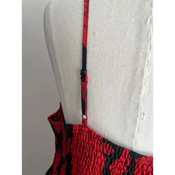 SHEIN‎ Curve Boho Floral Maxi Dress Red Black Sleeveless Summer 1XL - Image 7