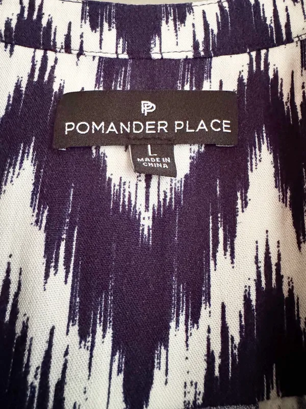 Tuckernuck Pomander Place Navy Ikat Kenzo Dress Size L - Image 11