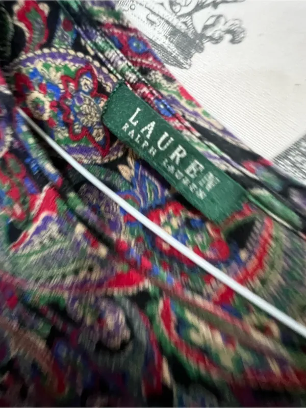 Lauren Ralph Lauren Paisley Print Long Sleeve Knit Top Size L - Image 12