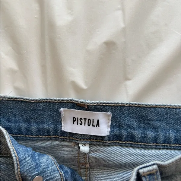 Pistola Frayed Hem Jean Shorts in Light‎ Blue - Image 2