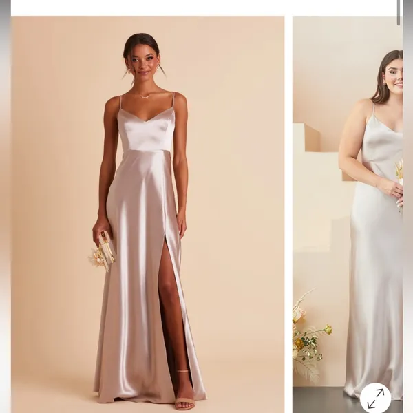 Birdy Grey Satin Taupe Jay Maxi Dress Medium - Image 4