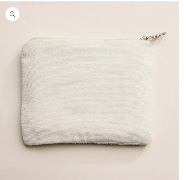Beaded Amor Cherry Zipper Pouch White - Image 3