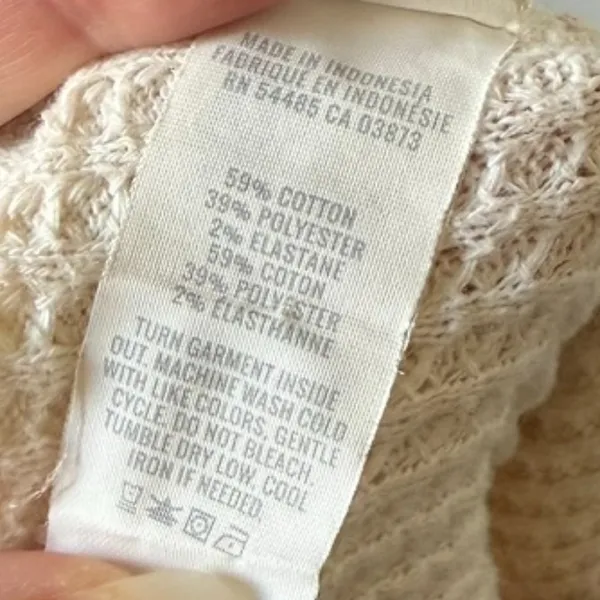 Aerie High Waisted Beige Waffle Knit Flare Pants Women's Medium Tall - Image 4
