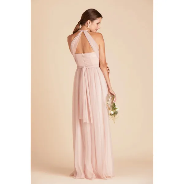 Birdy Grey NWT Christina Convertible Vintage Blush Pink Tulle Maxi Dress - Image 5