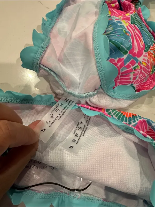 SHEIN XL bright beautiful shell scalloped edge bikini set NEW - Image 4