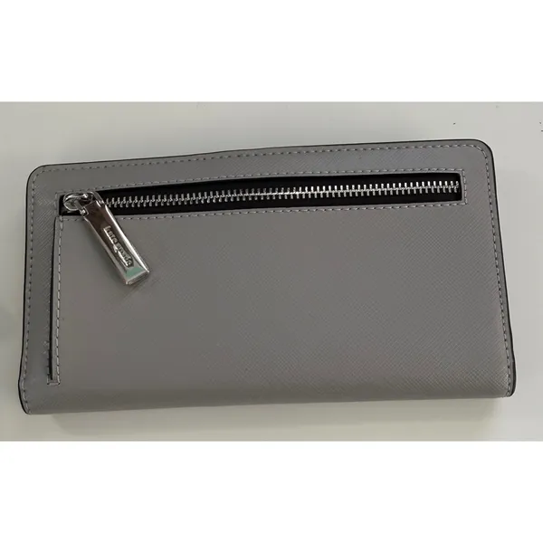 Kate Spade Staci Slim Bifold Wallet Nimbus Grey Colorblock‎ Saffiano Leather NEW - Image 2