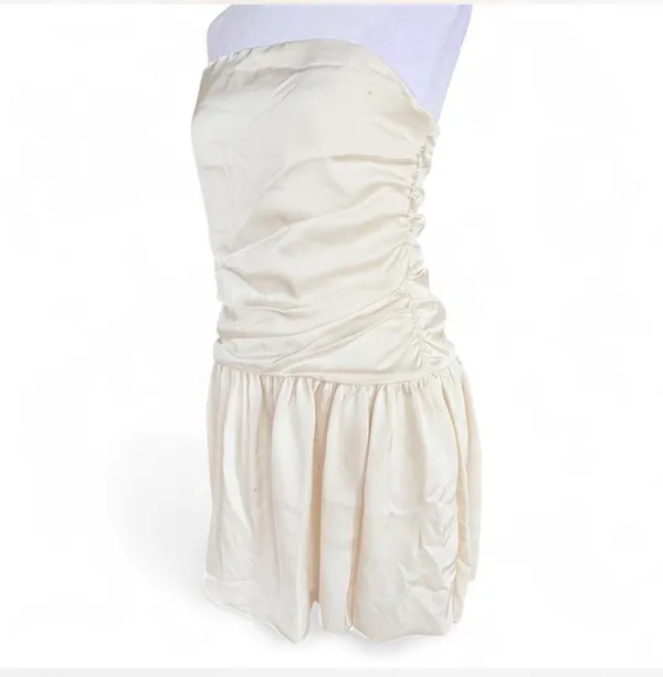 Abound Cream Mini Dress Strapless Blubble Skirt - Image 4