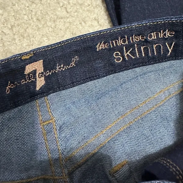 7 for‎ all mankind the mid rise ankle skinny jeans size 28 - Image 2