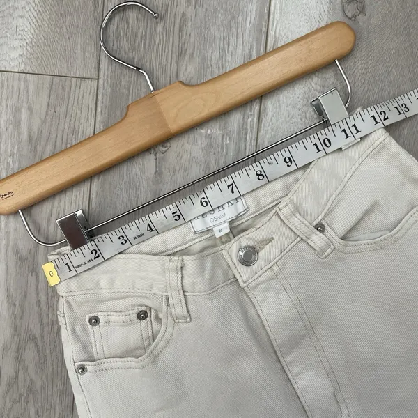 Meshki Flare High Waist Bootcut Denim Jeans White (size 8) minimalist casual - Image 2