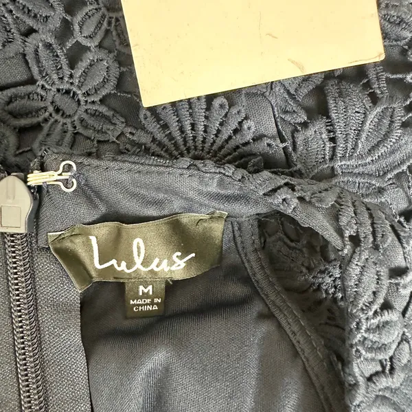 Lulus Love Poem Navy Blue Lace Mini Dress Party Cocktail Romantic Medium NWT - Image 10