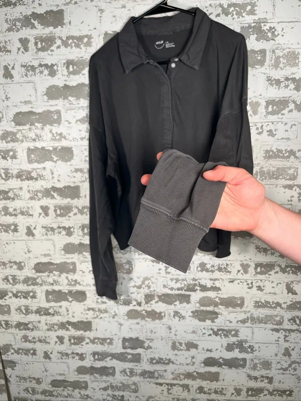 Aerie | women dark gray Henley shirt - Image 9