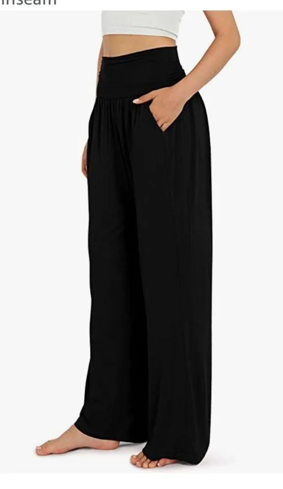 Wide leg Palazzo Pants with Packets, Light Weight Loose Comfy Casual p… - Image 3