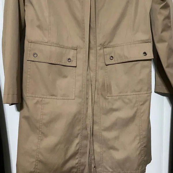 Gallery tan button, belted raincoat type coat - Image 4