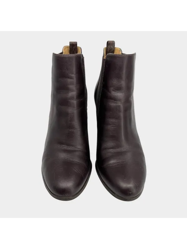 MICHAEL Michael Kors Lottie Chocolate Brown Leather Heeled Ankle Booties Size 8 - Image 2