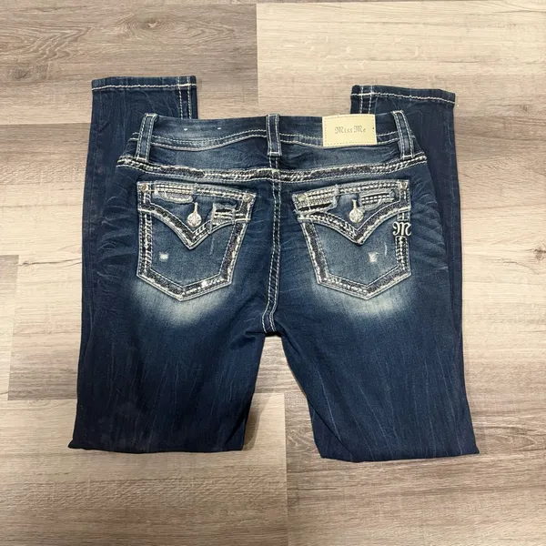 Miss Me Jeans Womens Curvy Ankle Skinny Distressed Flap Pockets Size 26 - Image 9