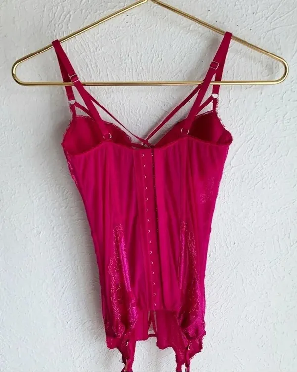 Victoria’s Secret Corset Lace Pink Garter Clips Size 34B Y2K Barbiecore - Image 5