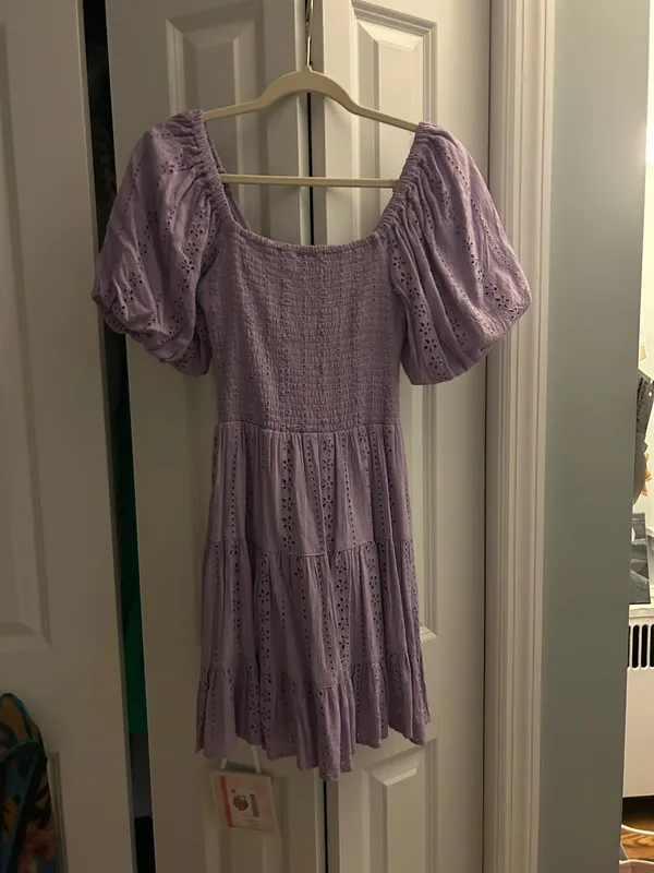 Angie Short Purple Summer Dress - Image 4