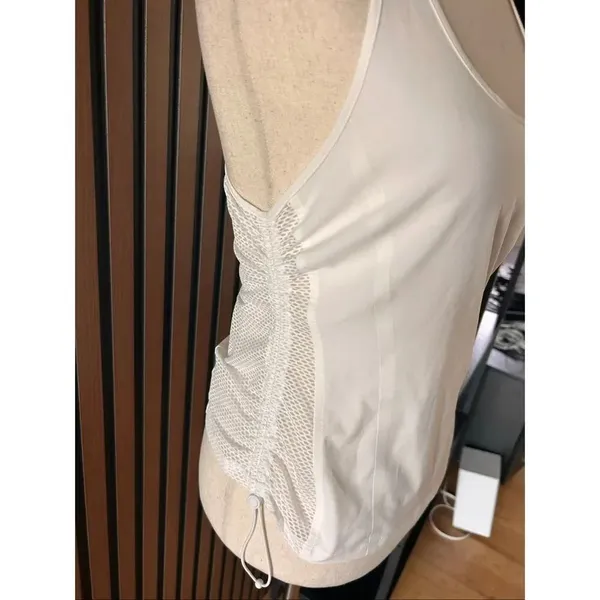 Athleta white mesh shirt workout side crunch size XS - Image 2