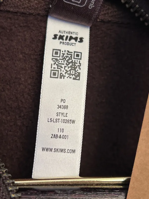 SKIMS Oversize Fleece Half Zip Pullover in Espresso small NWT - Image 7
