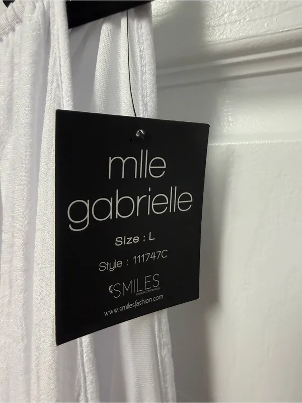 Mlle Gabrielle White Sleeveless High-Low Summer Dress - Image 3