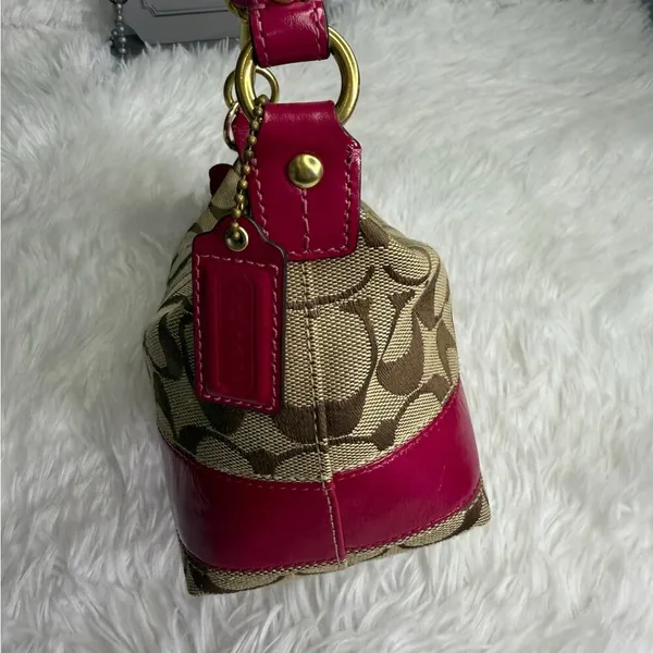 y2k COACH Legacy Stripe Signature Canvas Mini Purse Shoulder Bag Wristlet - Image 3