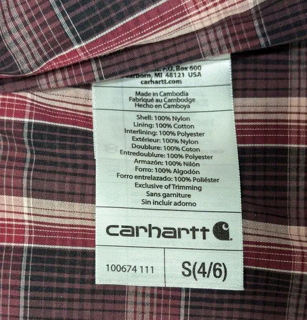 Carhartt Marlinton Vest Embroidered Puffer Cream Red Full Zip Womens Small Top - Image 4