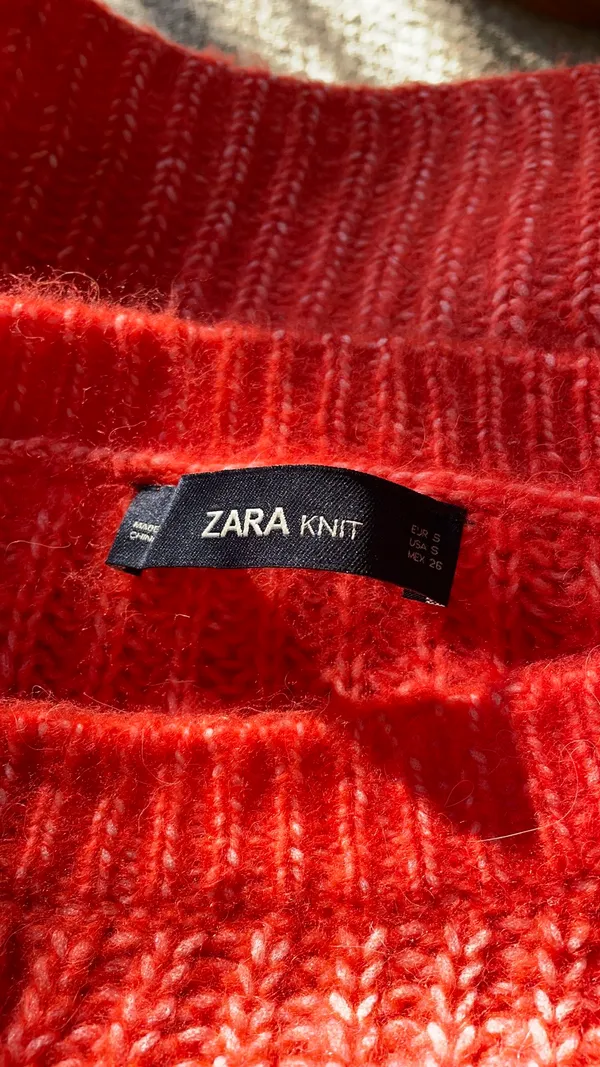 ZARA Knit Oversized Orange Sweater - Image 3