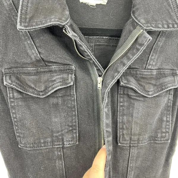 Good American Fit For Success Zippered Jumpsuit In Black099 Denim Size 1 / Small - Image 6