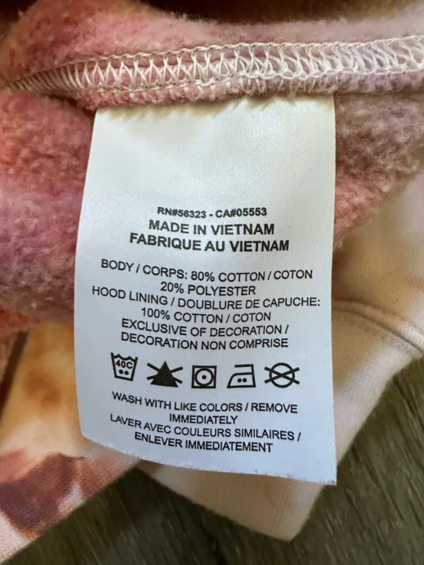 Nike Tie-Dye Hoodie - Pink, Purple & Coral Wash - Image 6