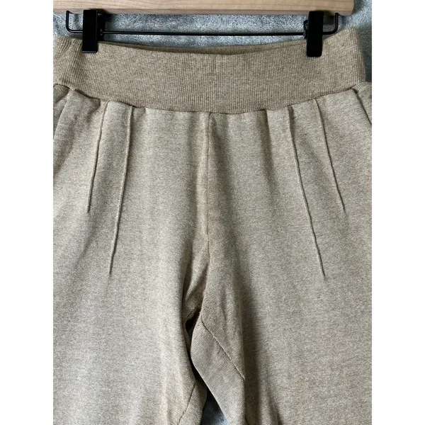 Varley Amberley Pant Pleated Sweatpants Women's Tan Heather Knit Joggers Small - Image 2