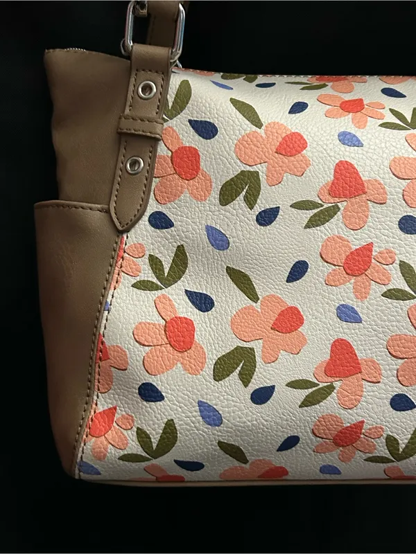 Relic Women’s Floral Print Shoulder Bag in Taupe & Coral - Image 12