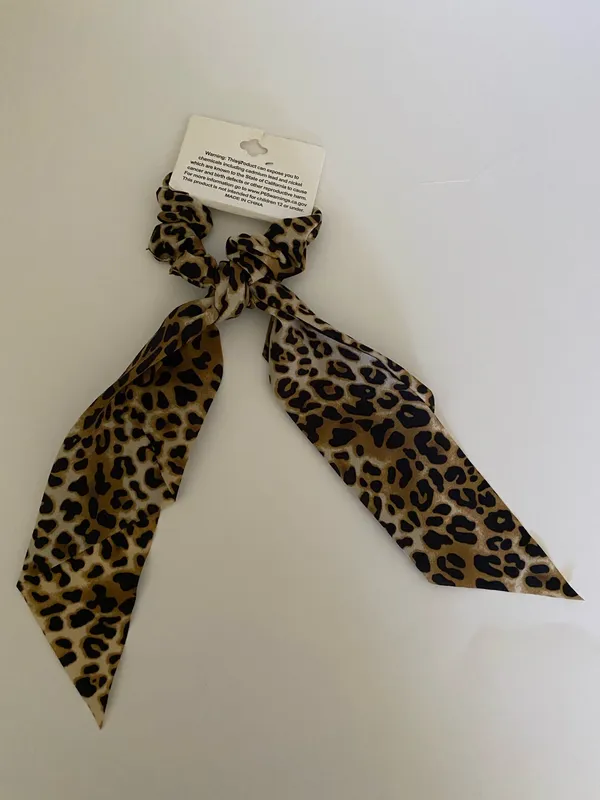 AJ Collection Hair Scrunchy Leopard print Brown - Image 2