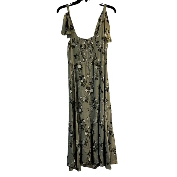 Reformation Twilight Midi Dress verde green floral size 2 - Image 4