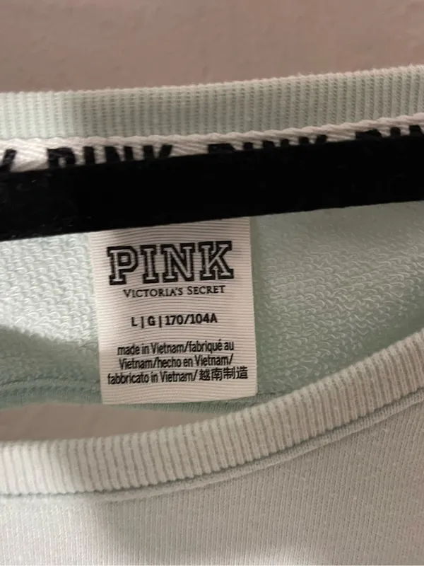 PINK Victoria's Secret Pale Mint Crewneck Sweatshirt Sea You Never - Image 3