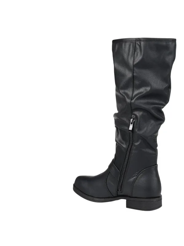 NWT Journee Collection Womens Stormy Boot Faux Leather Slouch Black 8M - Image 4