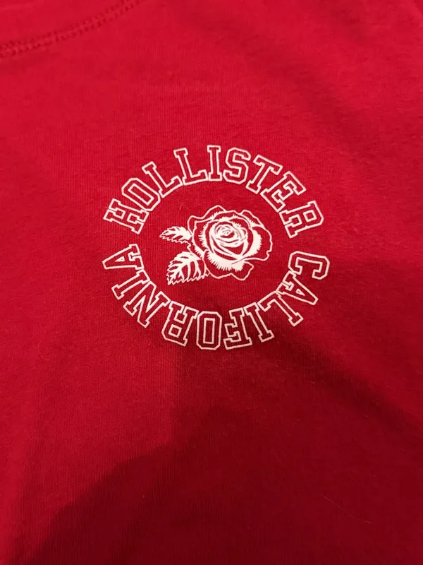 Hollister Graphic Tee Red Crop Top - Image 2