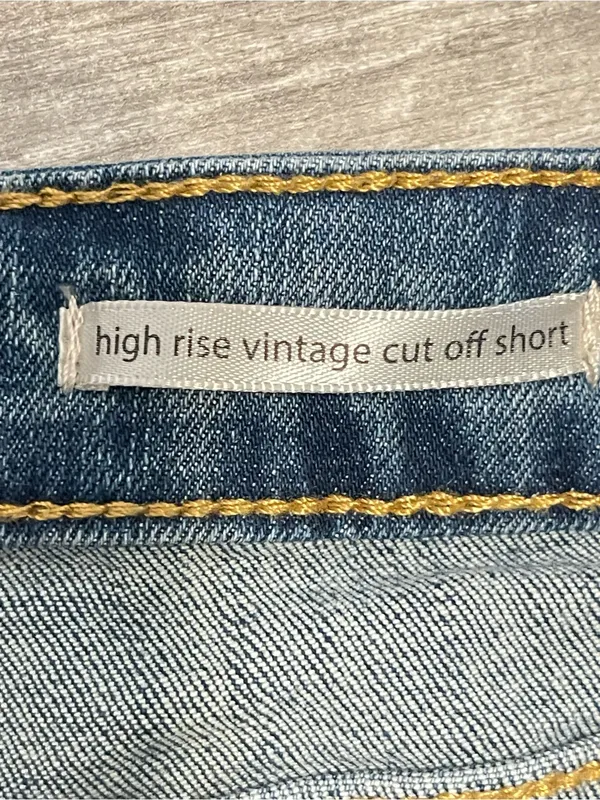 Wrangler Blue Distressed Frayed Hem Jean Shorts - Image 4